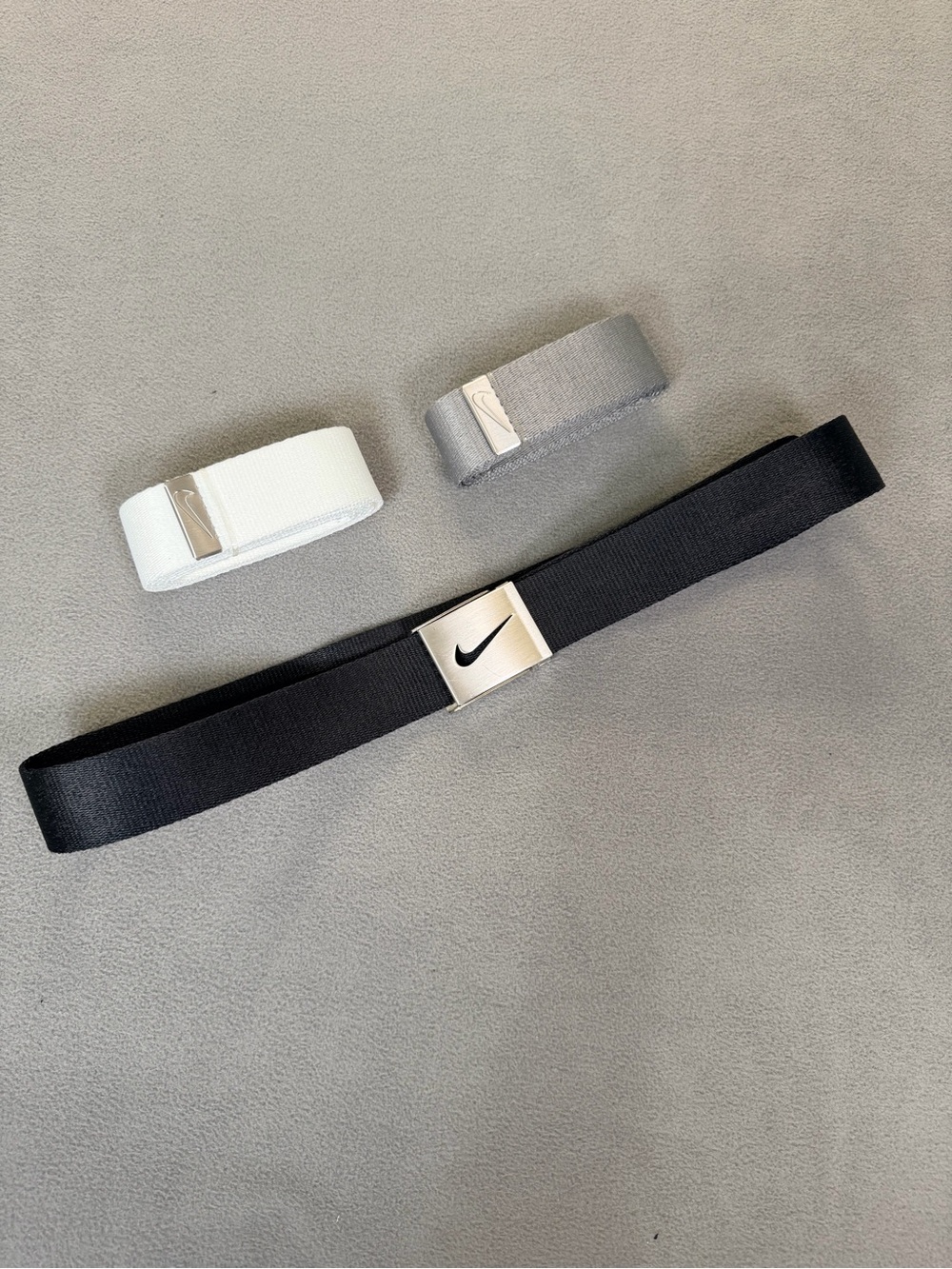 Nike Men's 3 in 1 Pack Golf Web Belt-Interchangeable White/Gray/Black-One Size